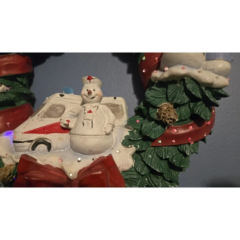 Christmas Snowman Medic EMS Rescue Wreaths‎ Light & Sound